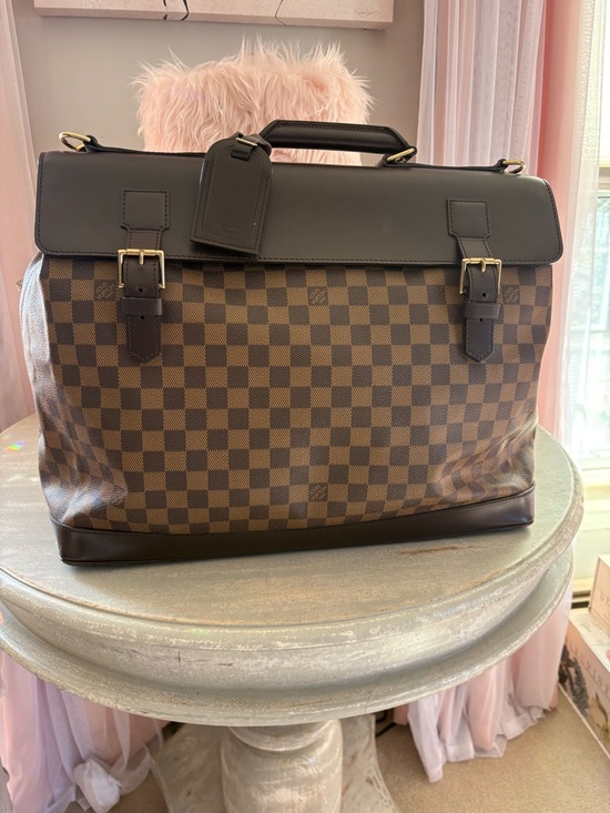 Louis Vuitton Handbags - Louis Vuitton Brown Damier Canvas Travel Weekend Bag with Dark Trim